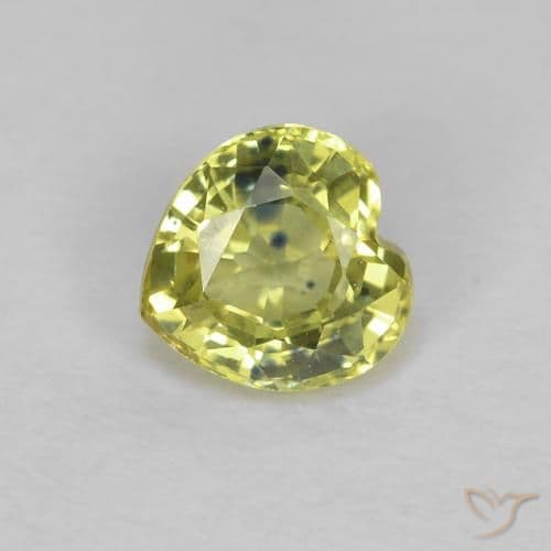 0.38ct Tuscany Yellow Sapphire, Heart Shape, 4.4x4.3 mm