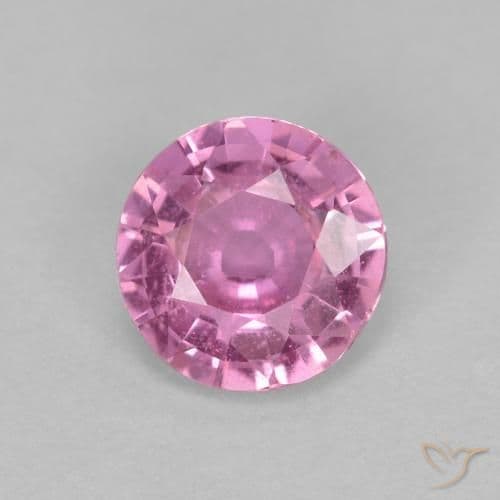 0.60ct Natural Intense Pink Sapphire, Round Cut, 5.31 mm
