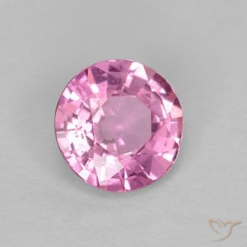 0.60ct Natural Intense Pink Sapphire, Round Cut, 5.31 mm