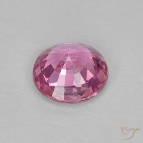 0.60ct Natural Intense Pink Sapphire, Round Cut, 5.31 mm