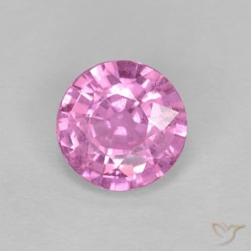 0.60ct Natural Intense Pink Sapphire, Round Cut, 5.31 mm