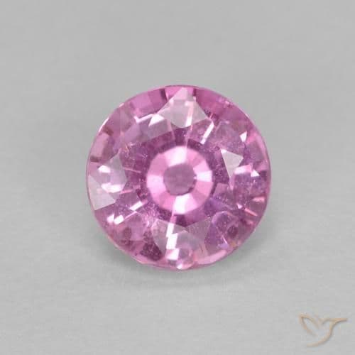 0.58ct Natural Intense Pink Sapphire, Round Cut, 5.02 mm