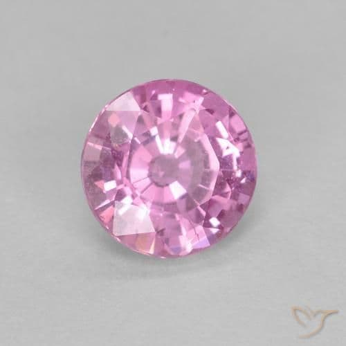 0.58ct Natural Intense Pink Sapphire, Round Cut, 5.02 mm