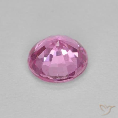 0.58ct Natural Intense Pink Sapphire, Round Cut, 5.02 mm