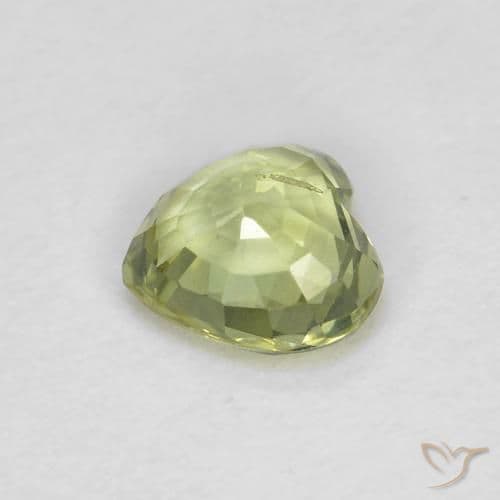 0.44ct Yellow Green Sapphire, Heart Shape, 4.6x4.6 mm