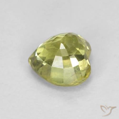 0.57ct Medium Yellow Sapphire, Heart Shape, 4.6x4.6 mm