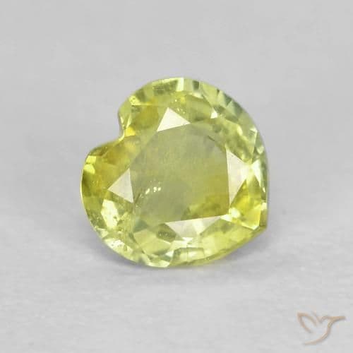 0.41ct Natural Light Green Sapphire, Heart Shape, 4.8x4.7 mm