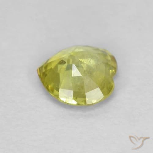 0.41ct Natural Light Green Sapphire, Heart Shape, 4.8x4.7 mm