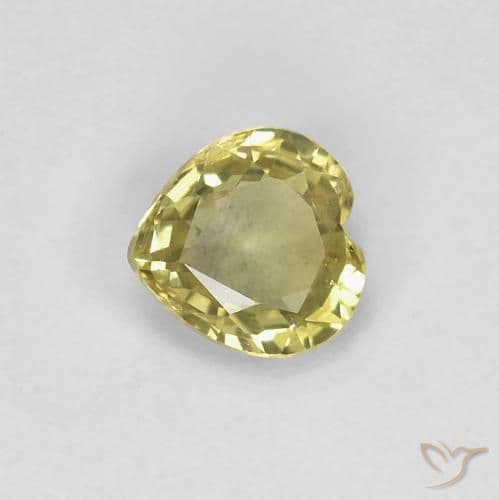 0.73ct Natural Light Gold Sapphire, Heart Shape, 4.6x4.5 mm