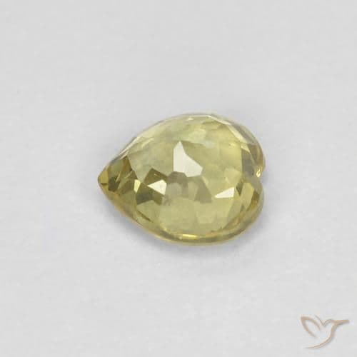 0.42ct Light Pineapple Yellow Sapphire, Heart Shape, 4.6x4.5 mm