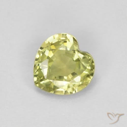 0.73ct Natural Light Gold Sapphire, Heart Shape, 4.6x4.5 mm