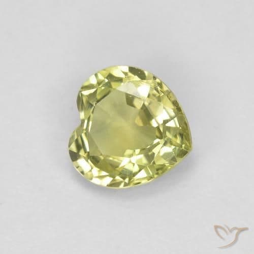 0.47ct Medium-Light Yellow Sapphire, Heart Shape, 4.7x4.7 mm