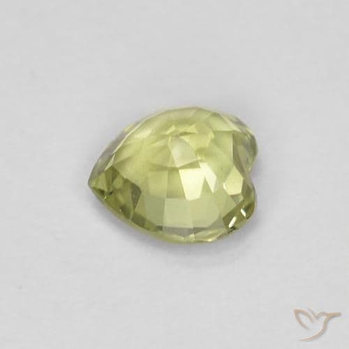 0.47ct Medium-Light Yellow Sapphire, Heart Shape, 4.7x4.7 mm