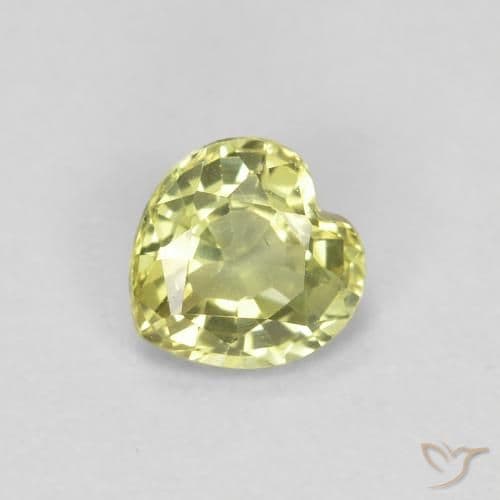 0.73ct Natural Yellow Sapphire, Heart Shape, 4.5x4.4 mm