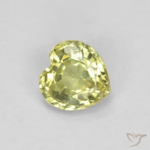 0.46ct Lemon Yellow Sapphire, Heart Shape, 4.6x4.5 mm