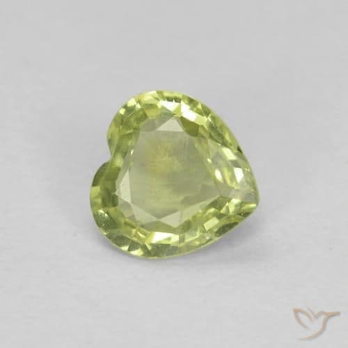 0.73ct Natural Light Gold Sapphire, Heart Shape, 4.6x4.5 mm
