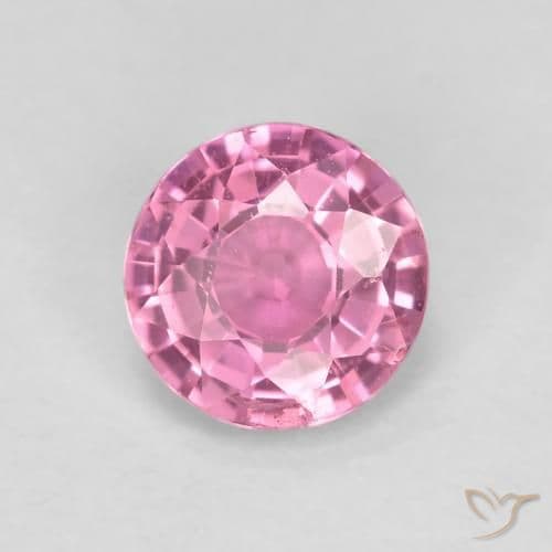 0.61ct Natural Medium Pink Sapphire, Round Cut, 5.19 mm