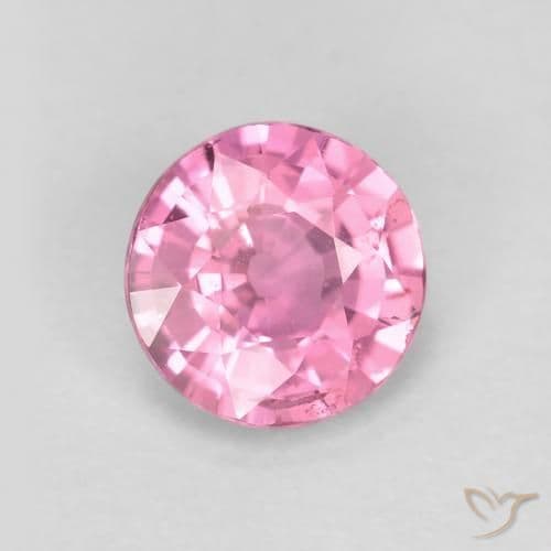 0.61ct Natural Medium Pink Sapphire, Round Cut, 5.19 mm