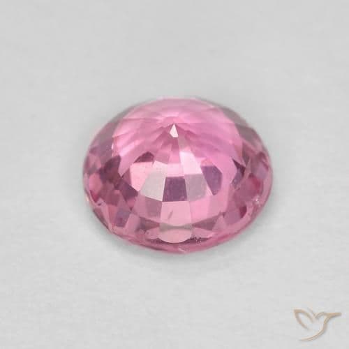 0.61ct Natural Medium Pink Sapphire, Round Cut, 5.19 mm