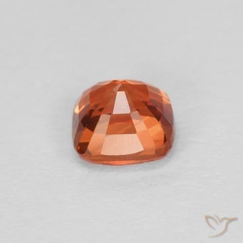 0.39ct Natural Fire Orange Sapphire, Cushion Cut, 3.7x3.7 mm