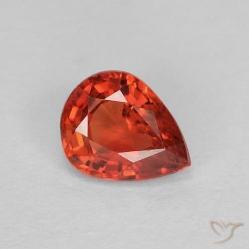 0.36ct Natural Bright Red Sapphire, Pear Shape, 4.9x3.9 mm
