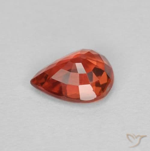 0.36ct Natural Bright Red Sapphire, Pear Shape, 4.9x3.9 mm