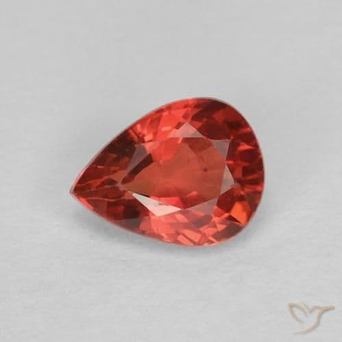 0.38ct Natural Intense Red Sapphire, Pear Shape, 5x3.9 mm