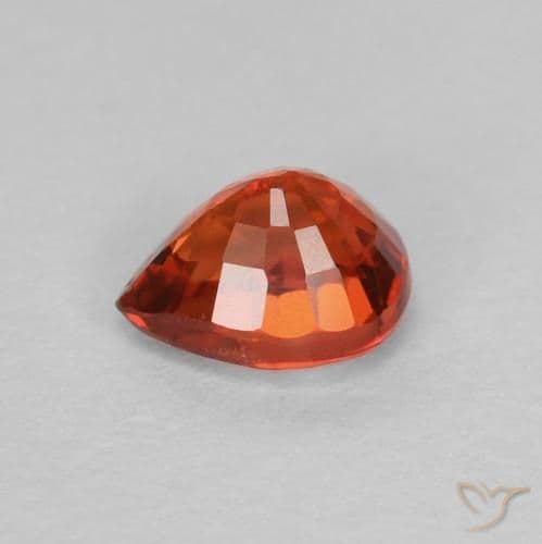 0.43ct Natural Warm Orange Sapphire, Pear Shape, 4.8x3.8 mm