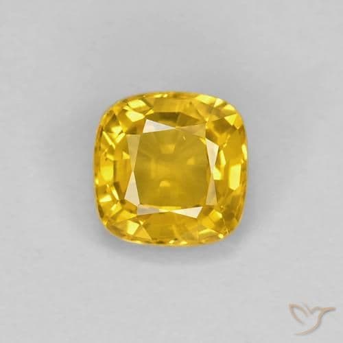 0.66ct Deep Orange-Gold Sapphire, Cushion Cut, 4.4x4.4 mm