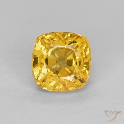 0.77ct Deep Orange-Gold Sapphire, Cushion Cut, 4.6x4.5 mm