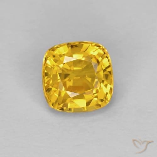 0.55ct Natural Golden Sapphire, Cushion Cut, 4.4x4.3 mm