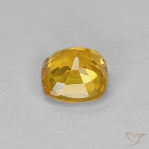 0.55ct Natural Golden Sapphire, Cushion Cut, 4.4x4.3 mm