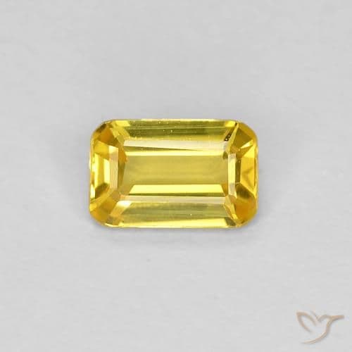 1.60ct Light Pineapple Yellow Sapphire, Emerald Cut, 4x3 mm