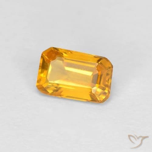 0.39ct Deep Golden Orange Sapphire, Emerald Cut, 5x3.2 mm