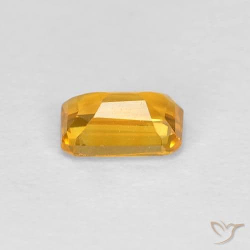 0.39ct Deep Golden Orange Sapphire, Emerald Cut, 5x3.2 mm