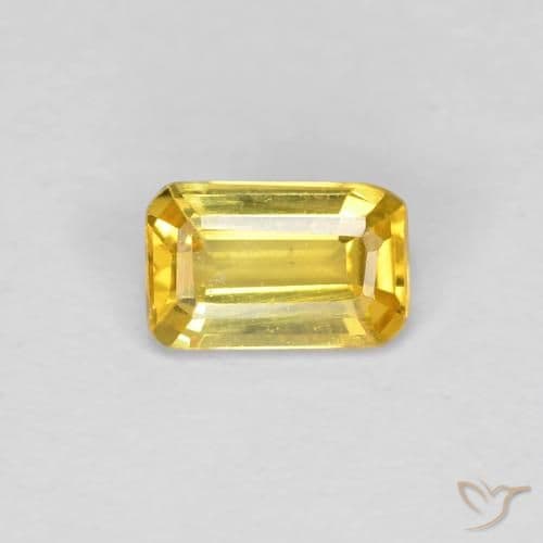 1.60ct Light Pineapple Yellow Sapphire, Emerald Cut, 4x3 mm