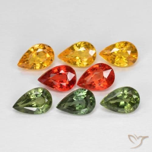 4.75ct Natural Multicolor Sapphire, Pear Shape, 6.1x4.2 mm