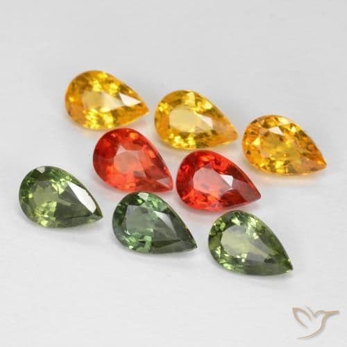 4.75ct Natural Multicolor Sapphire, Pear Shape, 6.1x4.2 mm