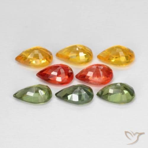 4.75ct Natural Multicolor Sapphire, Pear Shape, 6.1x4.2 mm