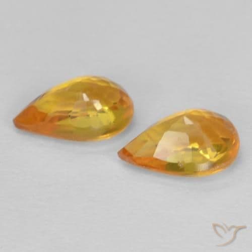 1.09ct Natural Gold Sapphire, Pear Shape, 6.1x4 mm