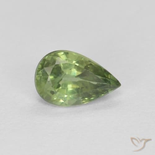 0.85ct Warm Forest Green Sapphire, Pear Shape, 7.1x4.9 mm