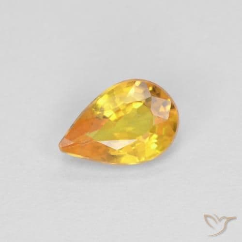 0.56ct Natural Gold Sapphire, Pear Shape, 5.7x4 mm