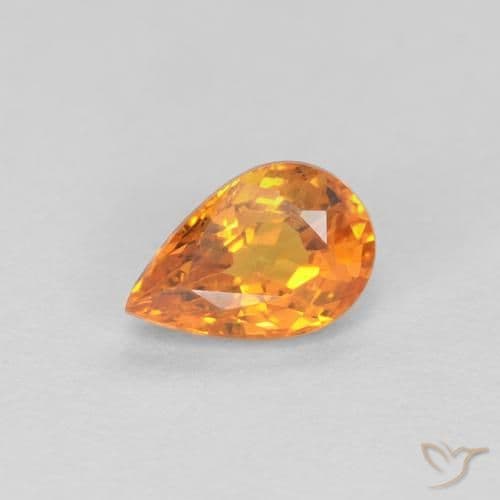 0.52ct Natural Fire Orange Sapphire, Pear Shape, 5.8x3.9 mm