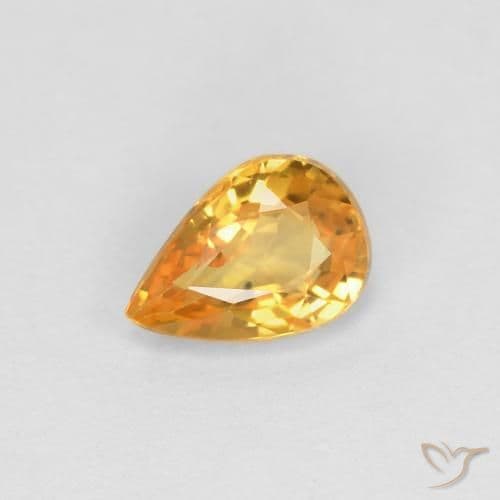 0.50ct Dark Orange-Gold Sapphire, Pear Shape, 5.8x4.1 mm