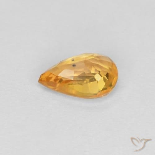 0.50ct Dark Orange-Gold Sapphire, Pear Shape, 5.8x4.1 mm