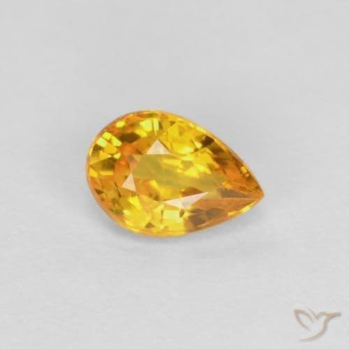 0.50ct Dark Orange-Gold Sapphire, Pear Shape, 5.8x4.1 mm