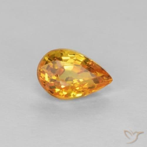 0.52ct Natural Fire Orange Sapphire, Pear Shape, 5.8x3.9 mm