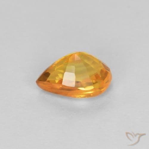 0.61ct Medium Orange Sapphire, Pear Shape, 5.8x3.8 mm