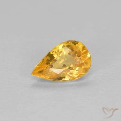 0.47ct Natural Golden Sapphire, Pear Shape, 5.9x3.8 mm