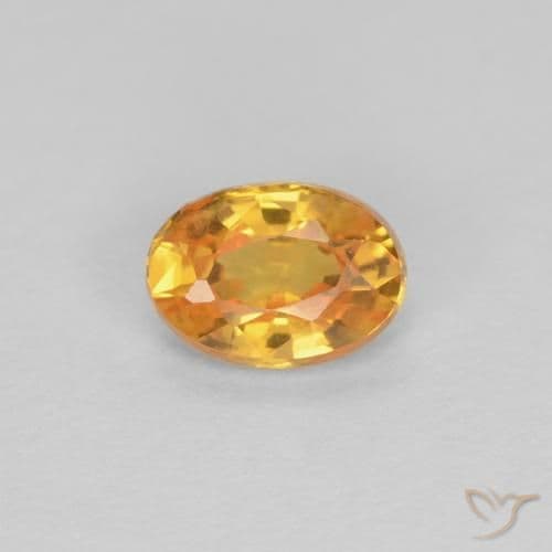 0.44ct Deep Orange-Gold Sapphire, Oval Cut, 5.3x3.8 mm